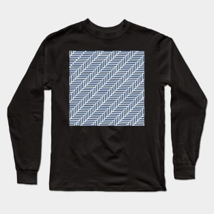 Herringbone 45 Navy Long Sleeve T-Shirt